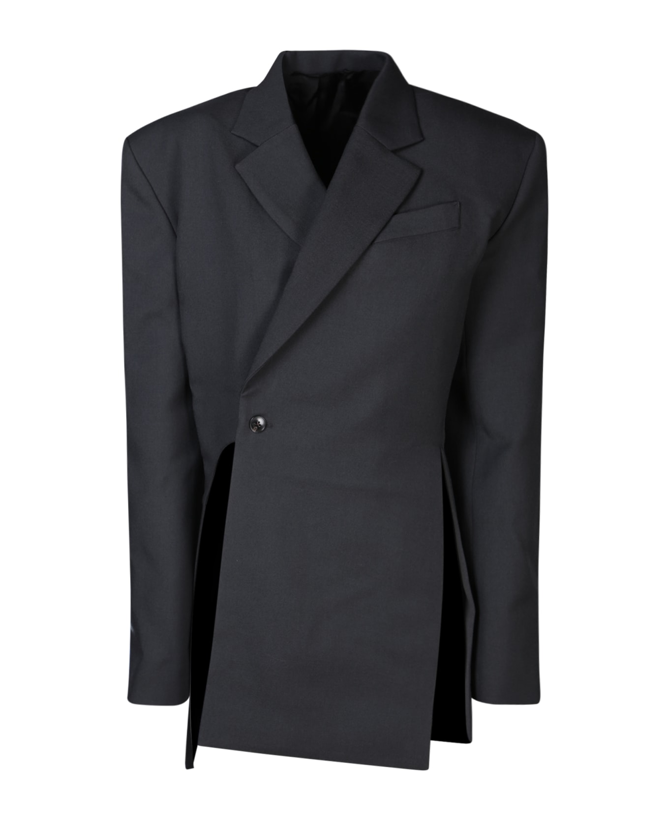Quira Asymmetric Dark Grey Jacket - Grey コート