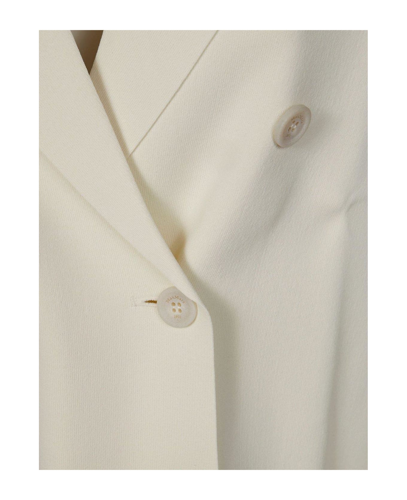 Max Mara Double-breasted Long-sleeved Jacket - White