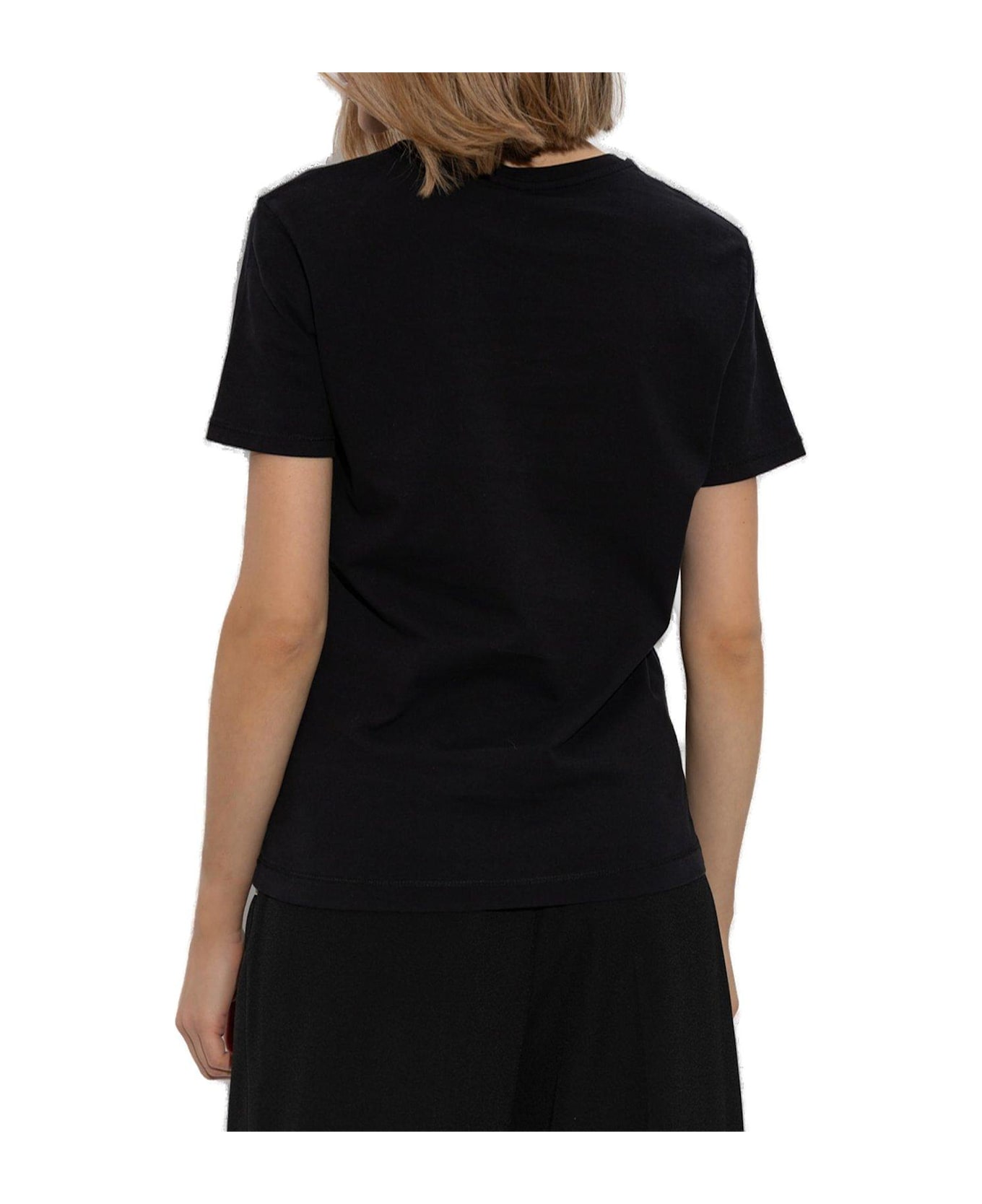 PS by Paul Smith Faded Citrine Embroidered Happy Logo T-shirt - BLACK