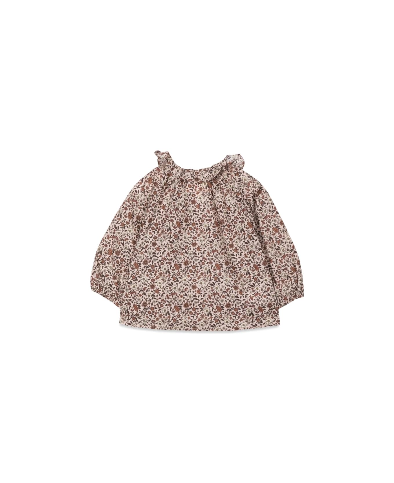 Teddy & Minou M/l Floral Shirt - BROWN シャツ