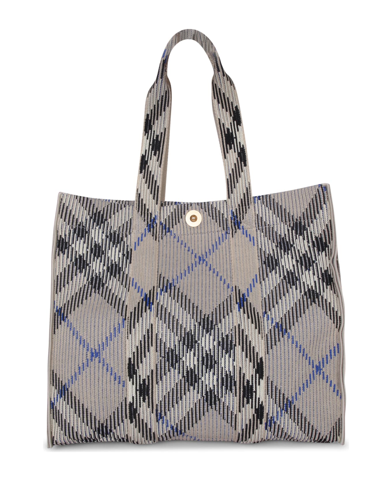 Burberry Med Check Lichen Beige Tote Bag - Beige