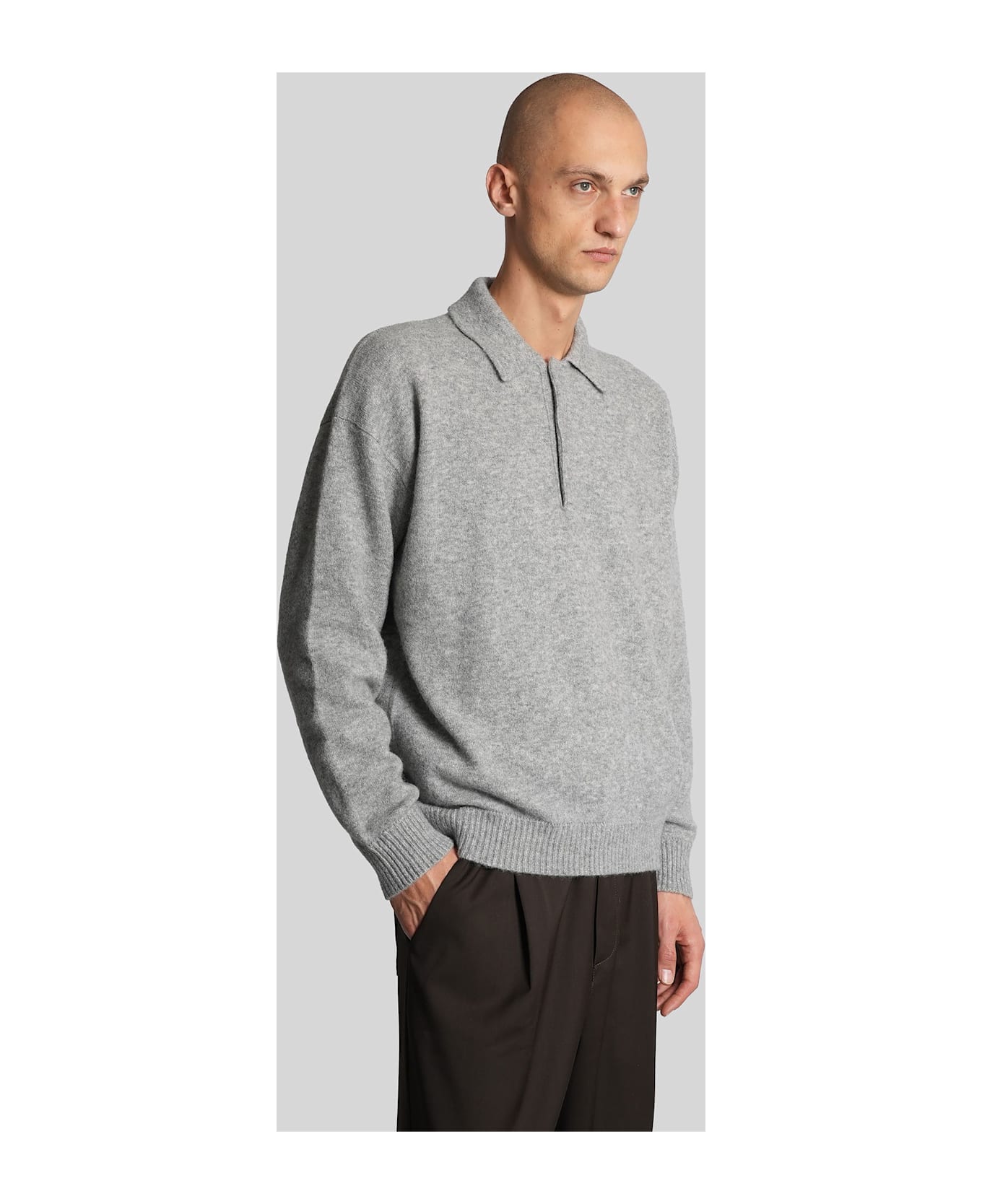Laneus Casual Jacket In Grey Cashmere - grey