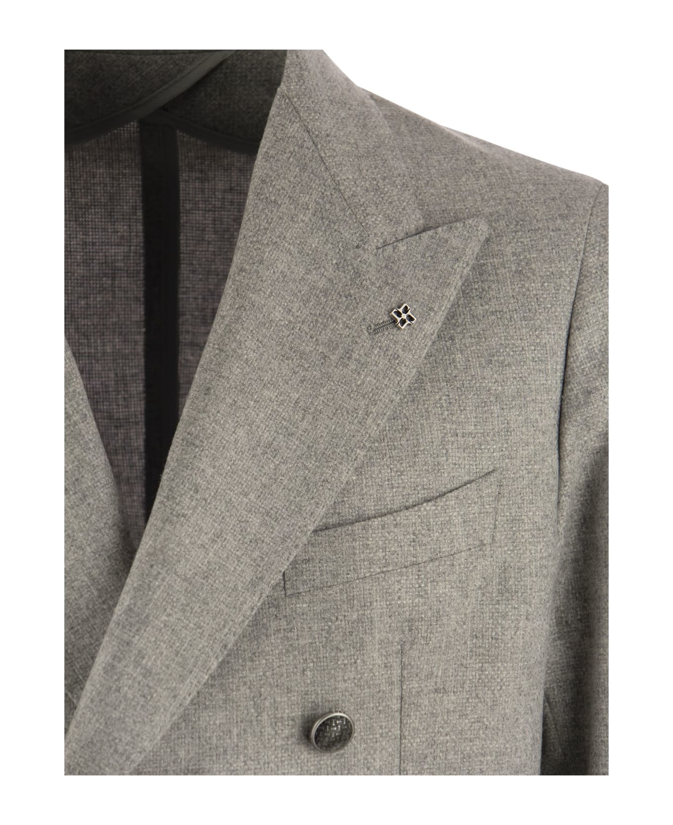 Tagliatore Montecarlo - Double-breasted Wool And Cashmere Jacket - Pearl コート
