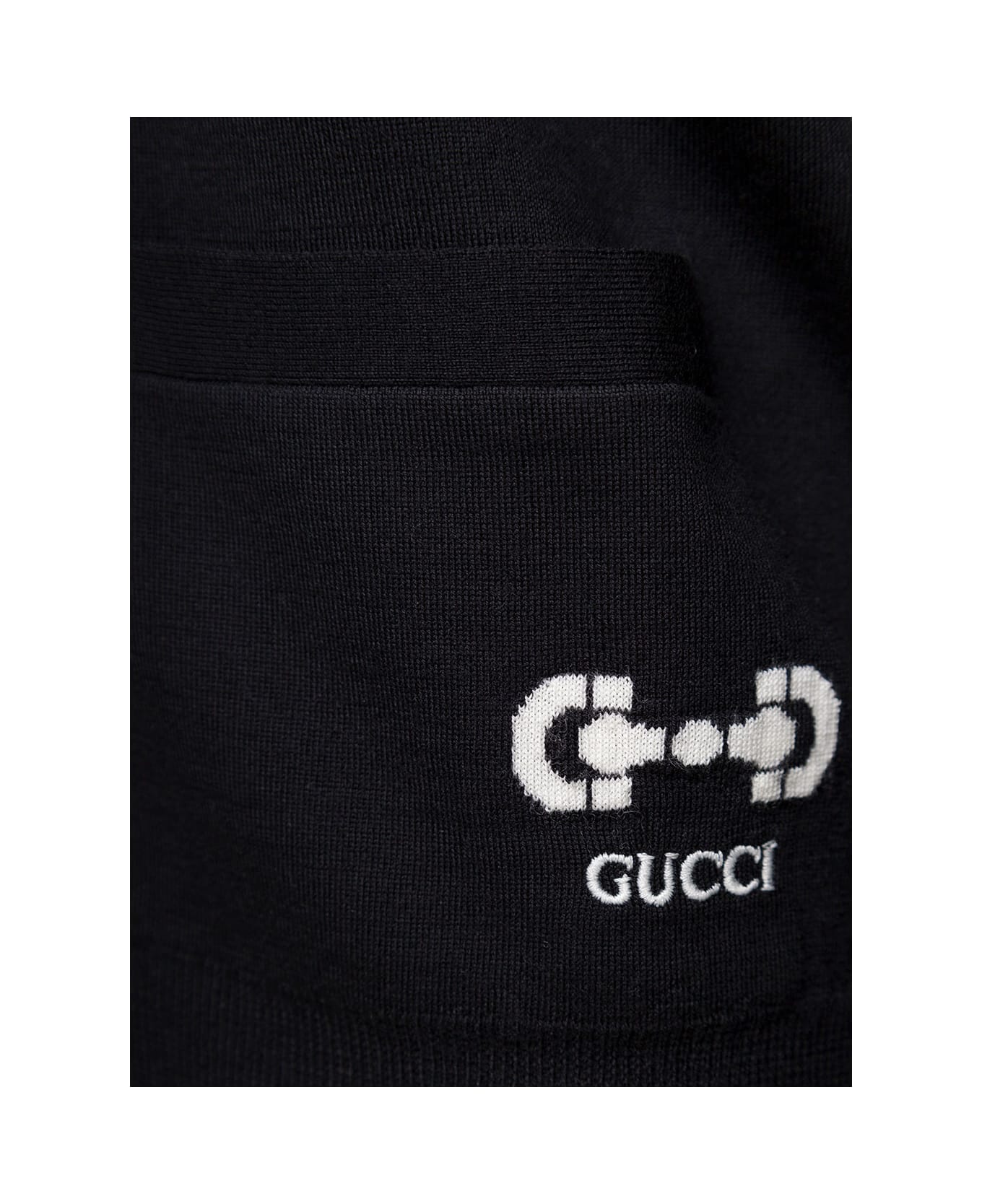 Gucci Gg Intarsia Knit Cardigan - Black