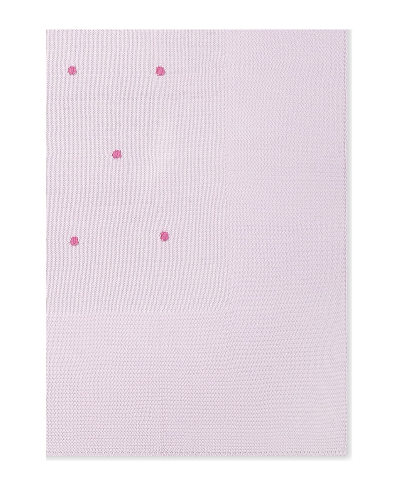 Little Bear Green Blanket For Babykids With Polka Dots - Violet