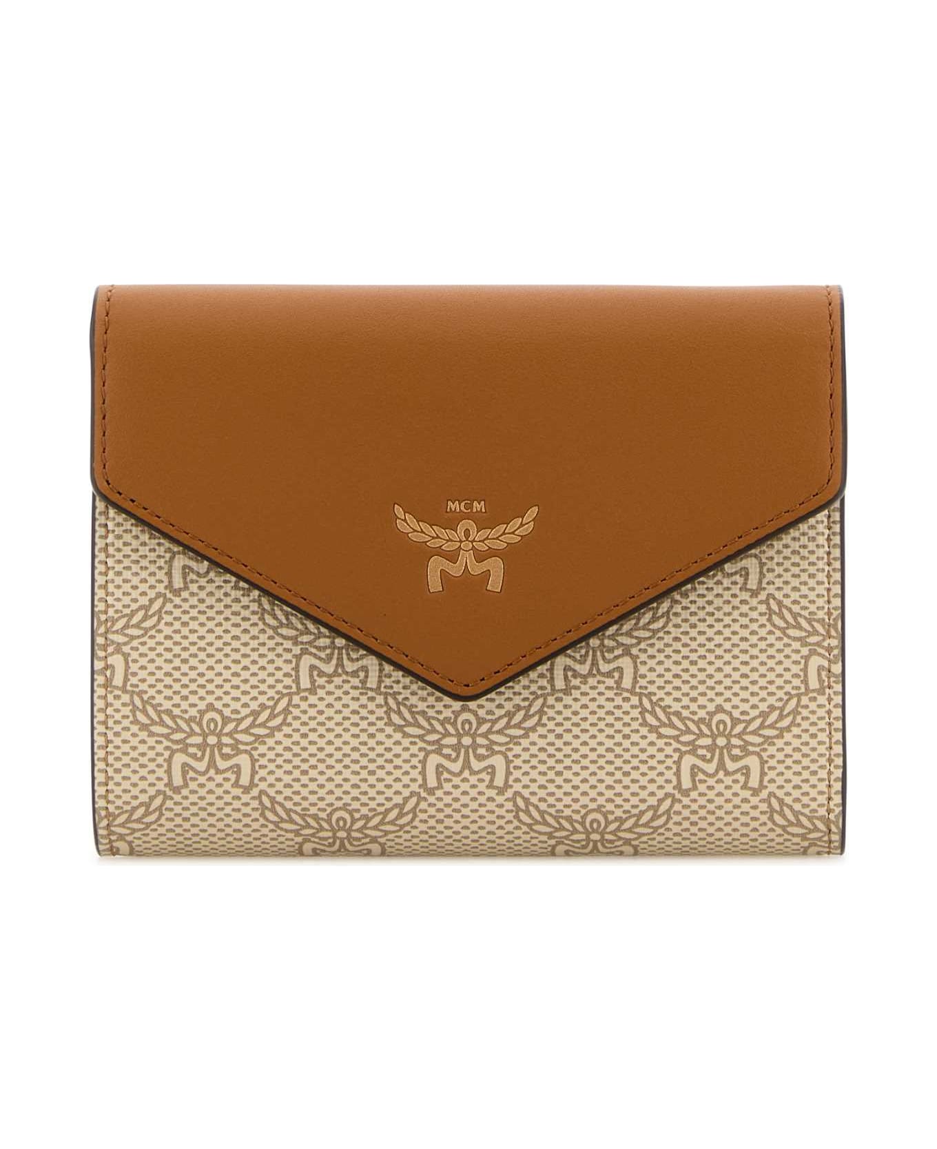 MCM Printed Canvas Wallet - SS24OATMEAL