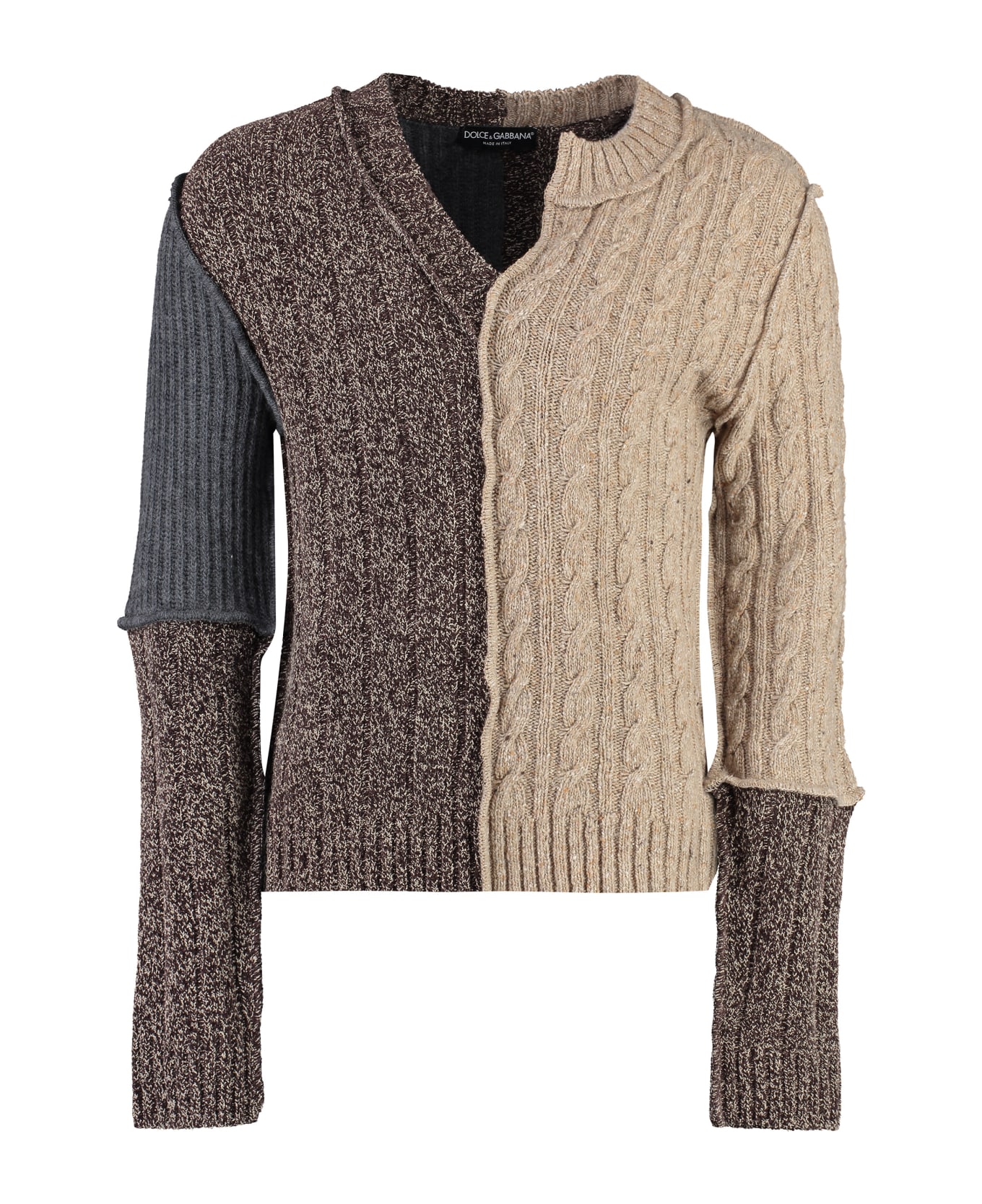 Dolce 
Gabbana Patchwork Sweater - Multicolor