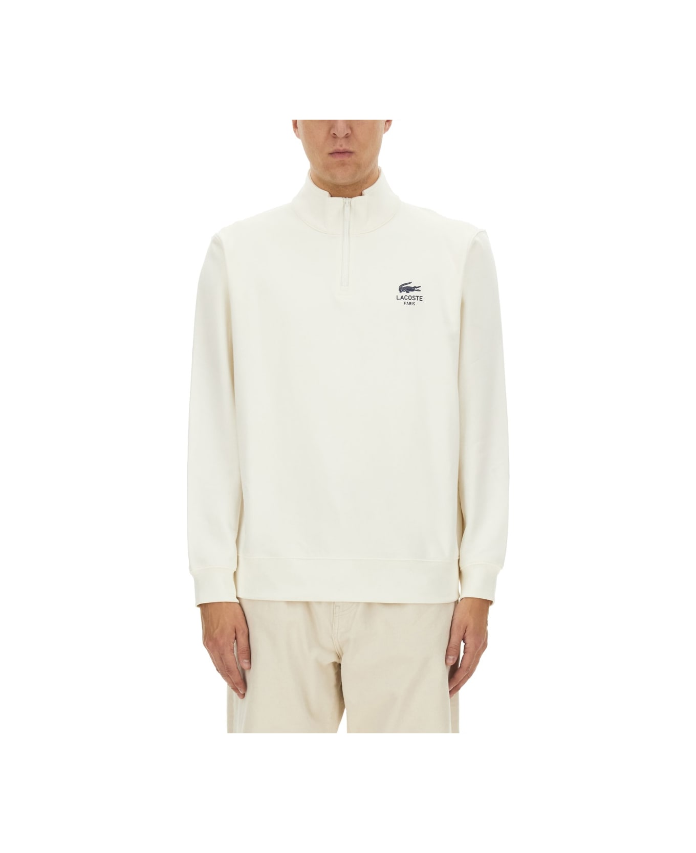 Lacoste Sweatshirt With Logo - WHITE