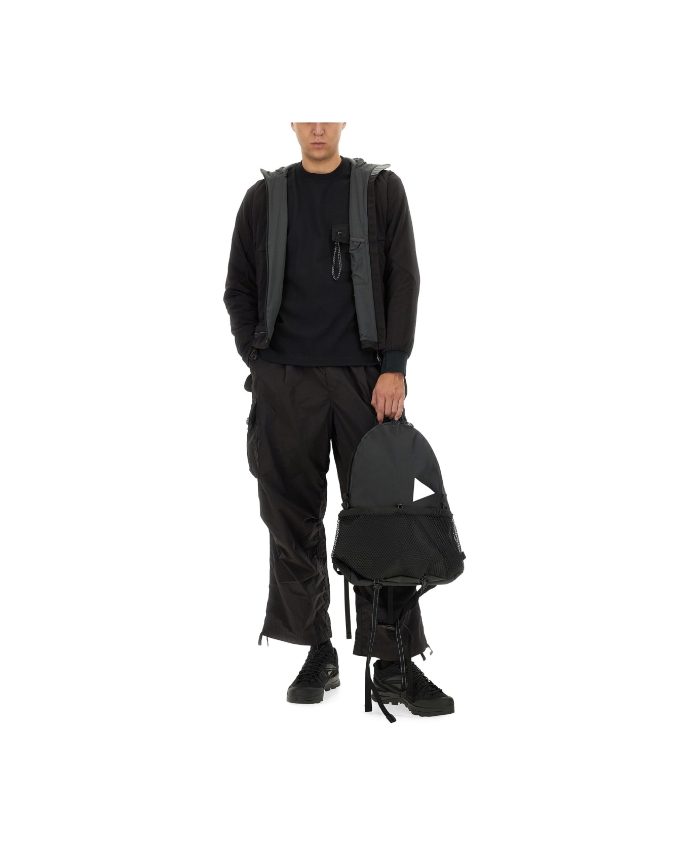 And Wander "alpha Air" Sweatshirt - BLACK