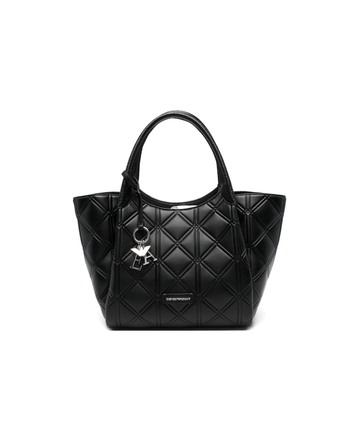 Emporio Armani Leather Shopping Bag - White