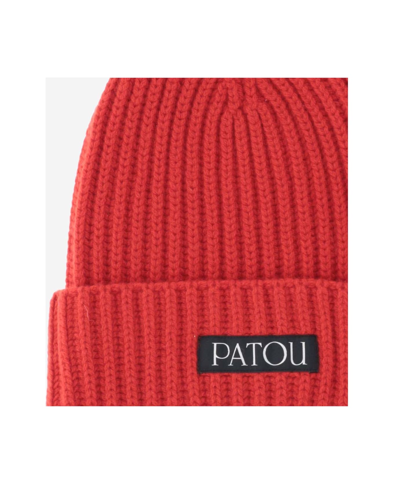 Patou Cashmere And Wool Beanie With Logo - Red