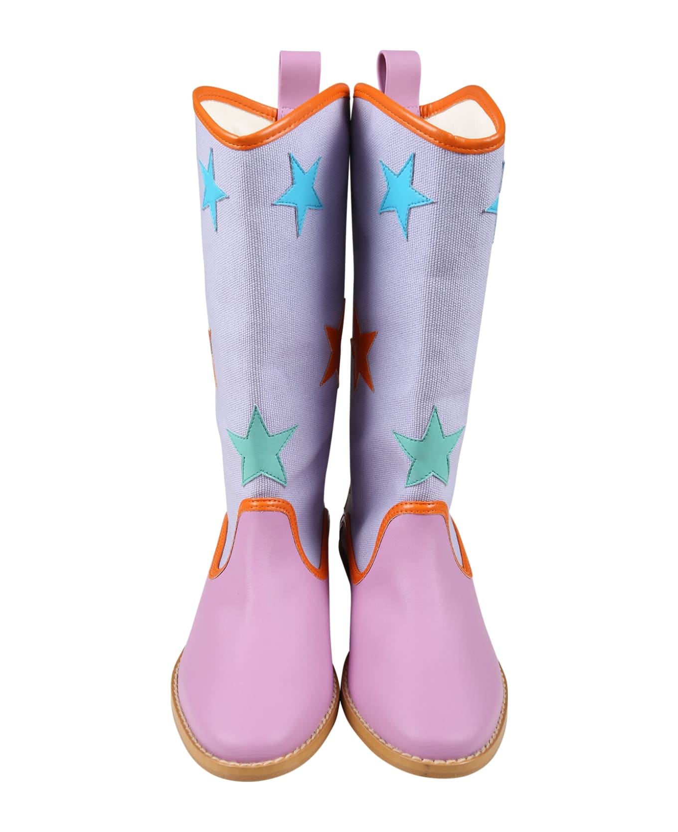 Stella McCartney Kids Puple Boots For Girl With Stars - Violet