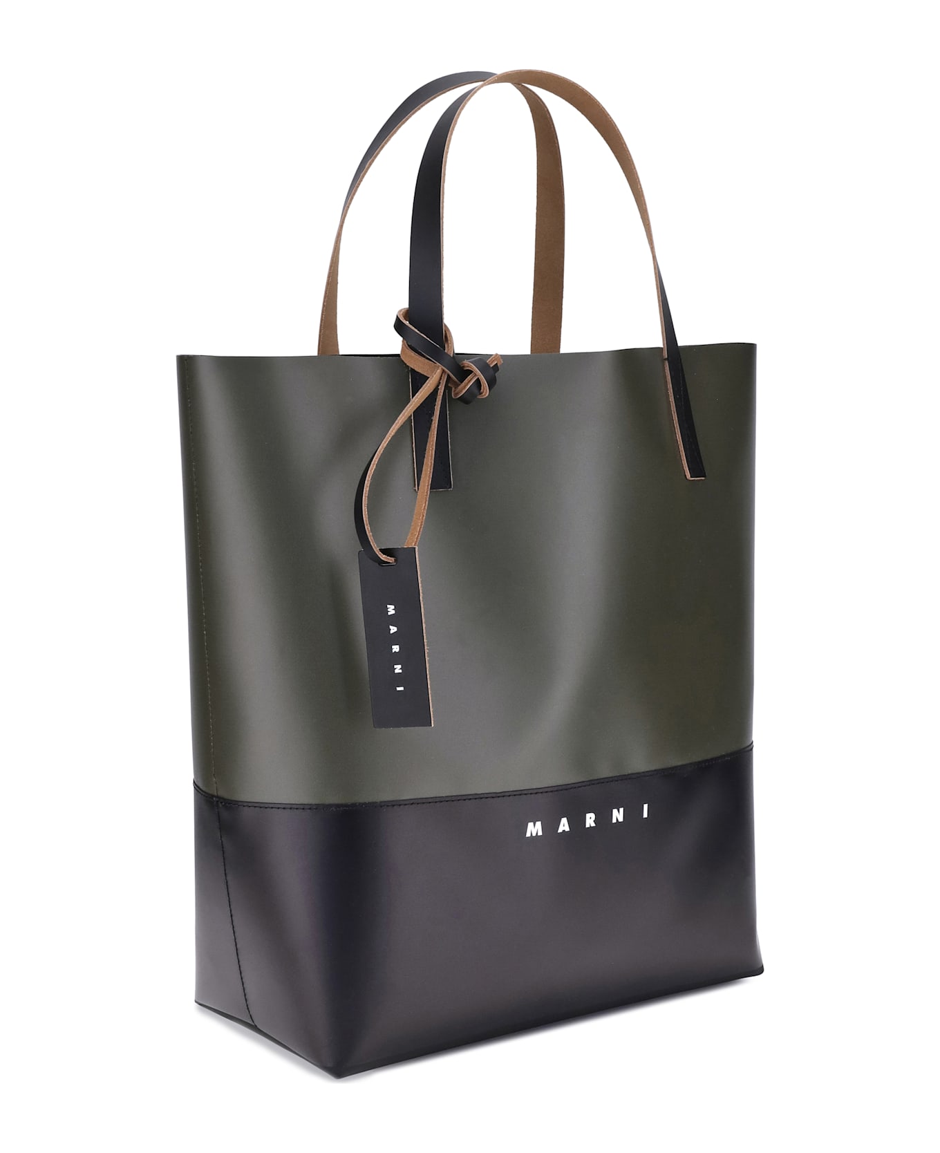 Marni Tribeca Tote Bag - GREEN/BLACK