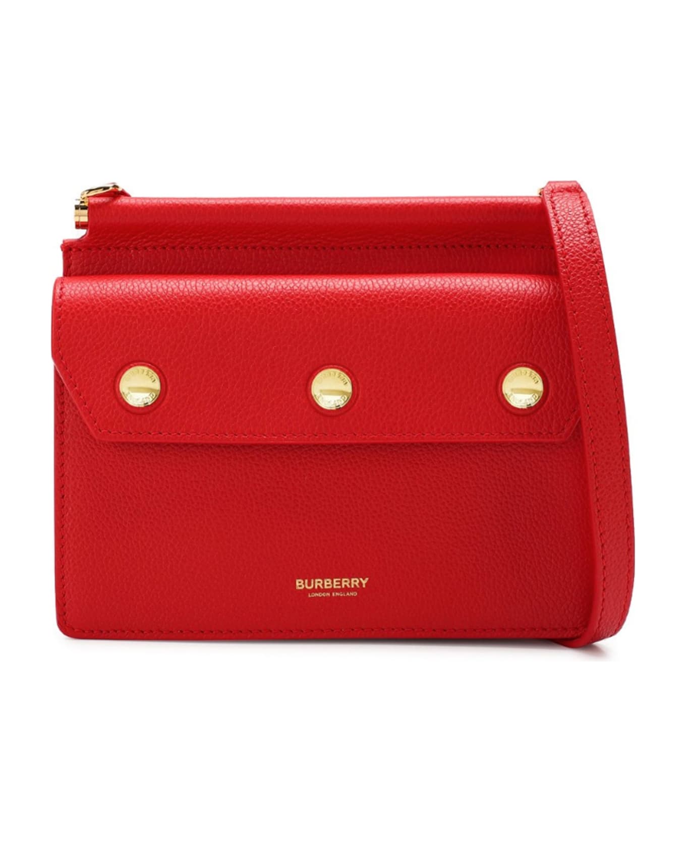 Burberry Mini Leather Title Bag - Red