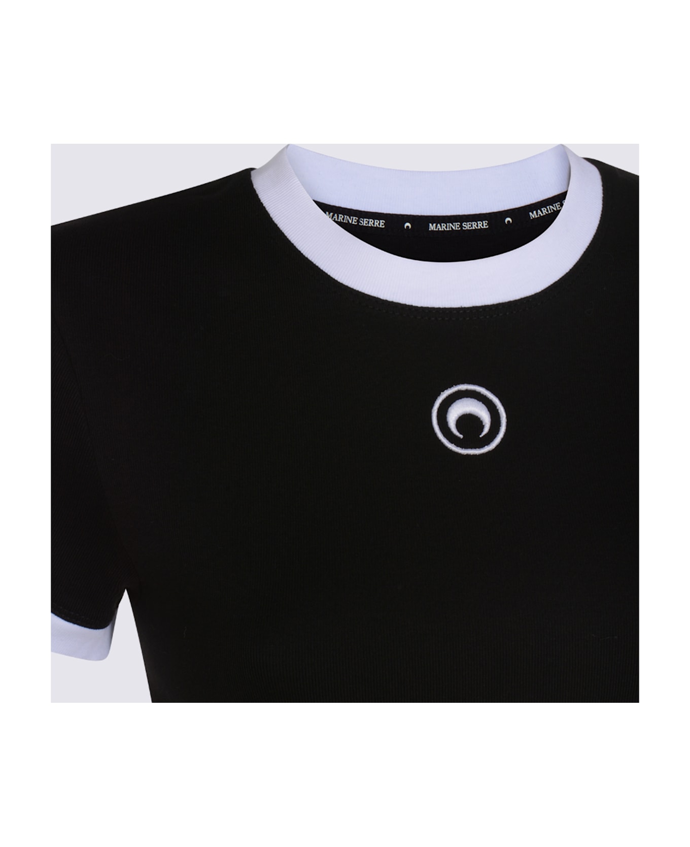 Marine Serre Black Cotton T-shirt - Black