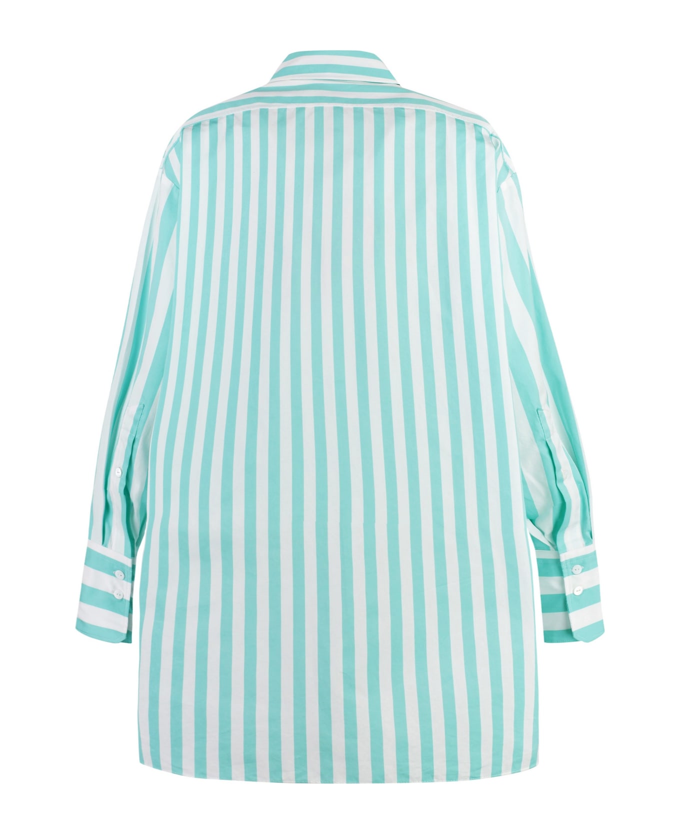 Patou Striped Cotton Shirtdress - Verde シャツ