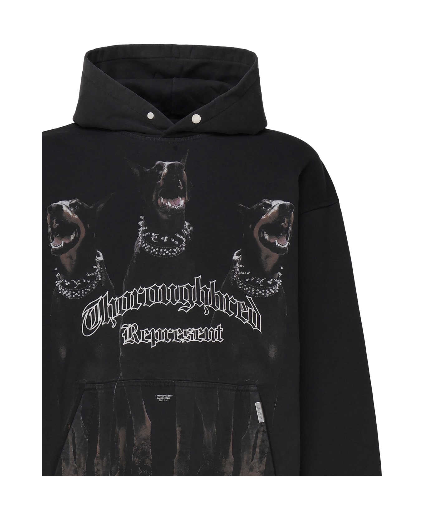 REPRESENT Vintage Hooded Sweatshirt In Cotton - Vintage black フリース