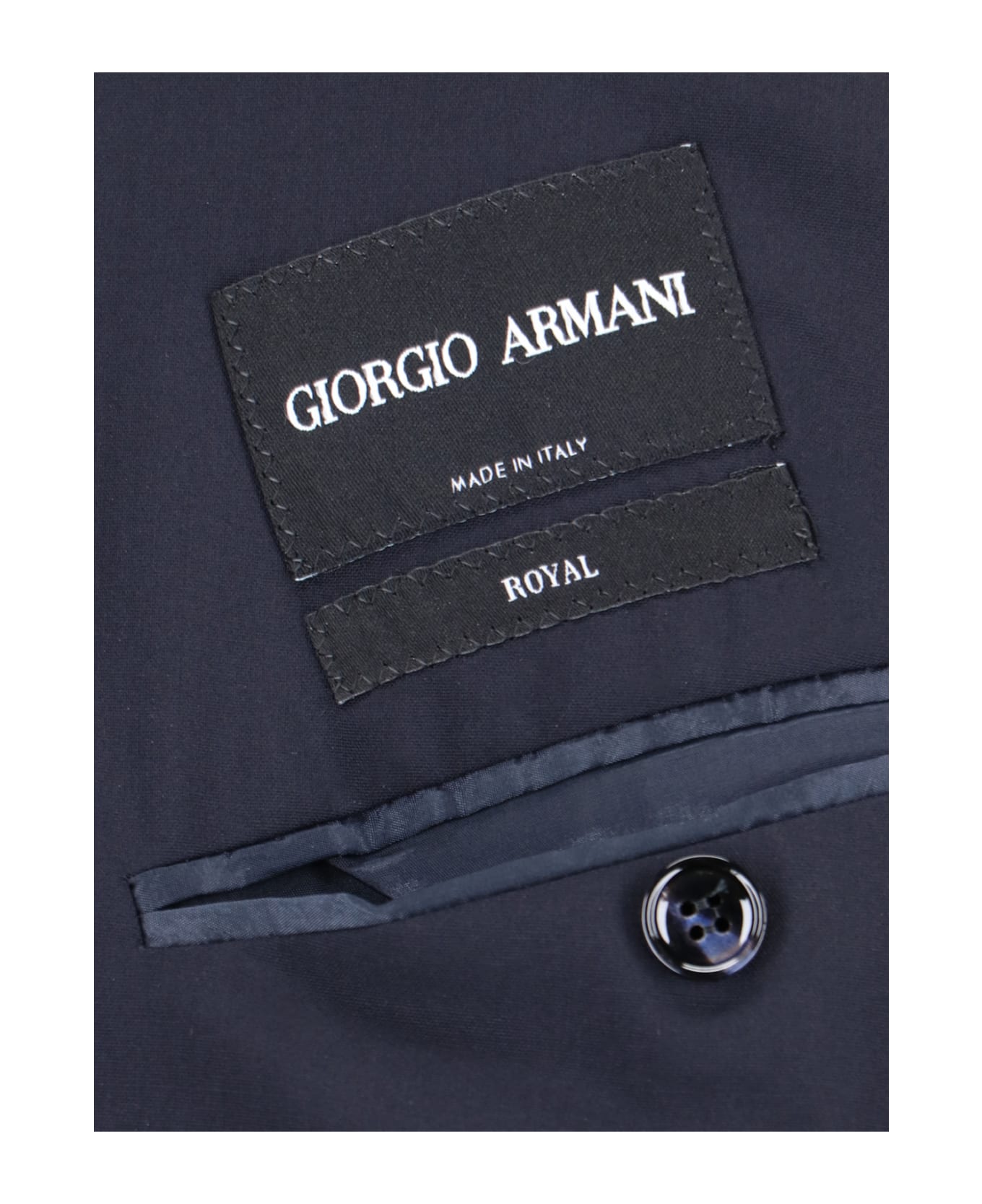 Giorgio Armani Double-breasted Virgin Wool Blazer - Blue コート
