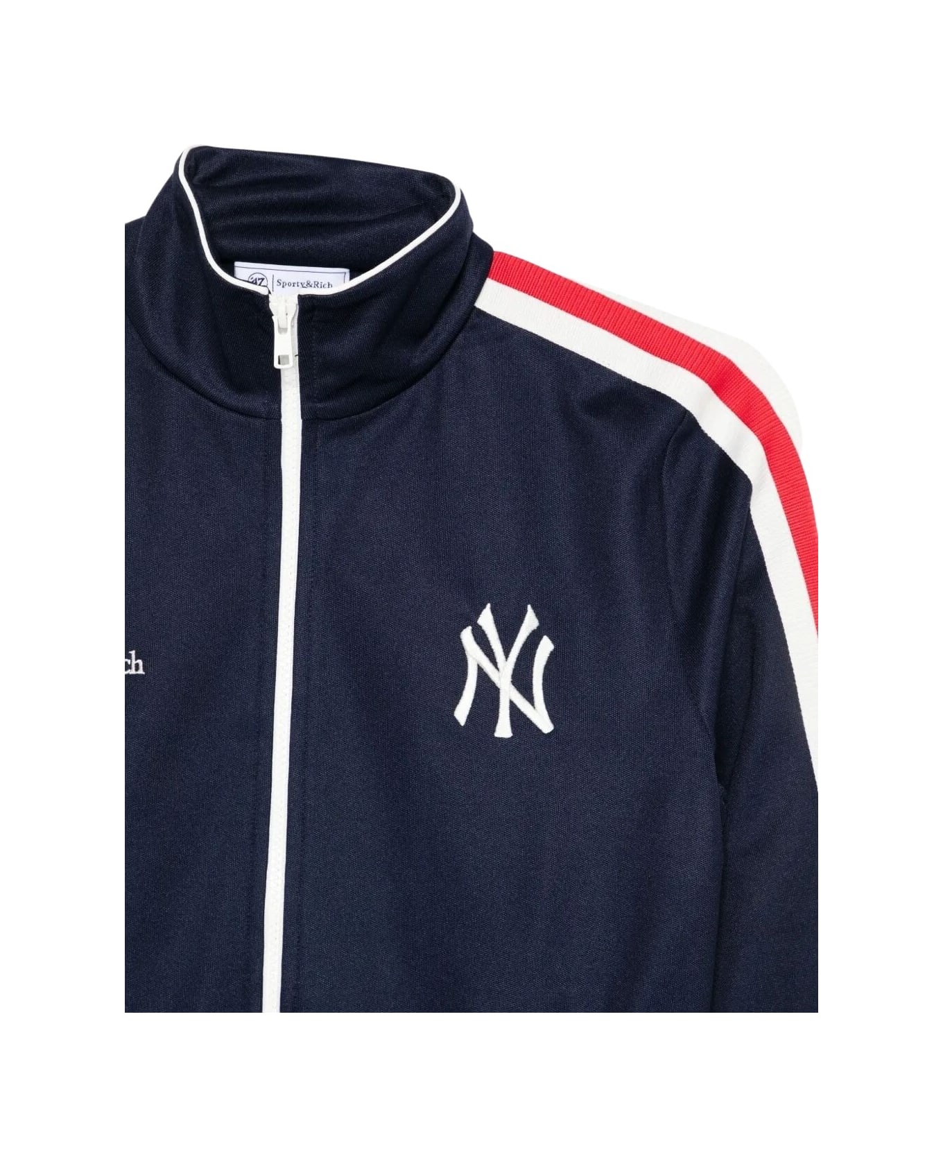 Sporty & Rich Yankees Serif Track Jacket - Dark Navy White Fire Red