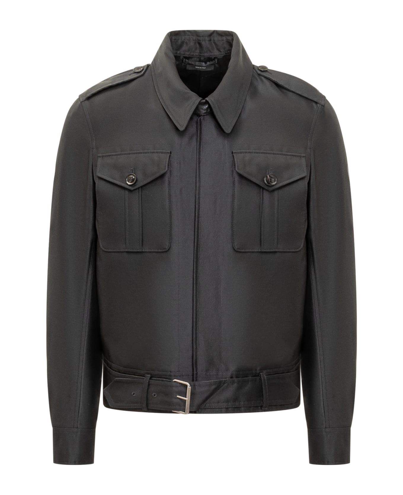 Tom Ford Wool And Silk Jacket - BLACK