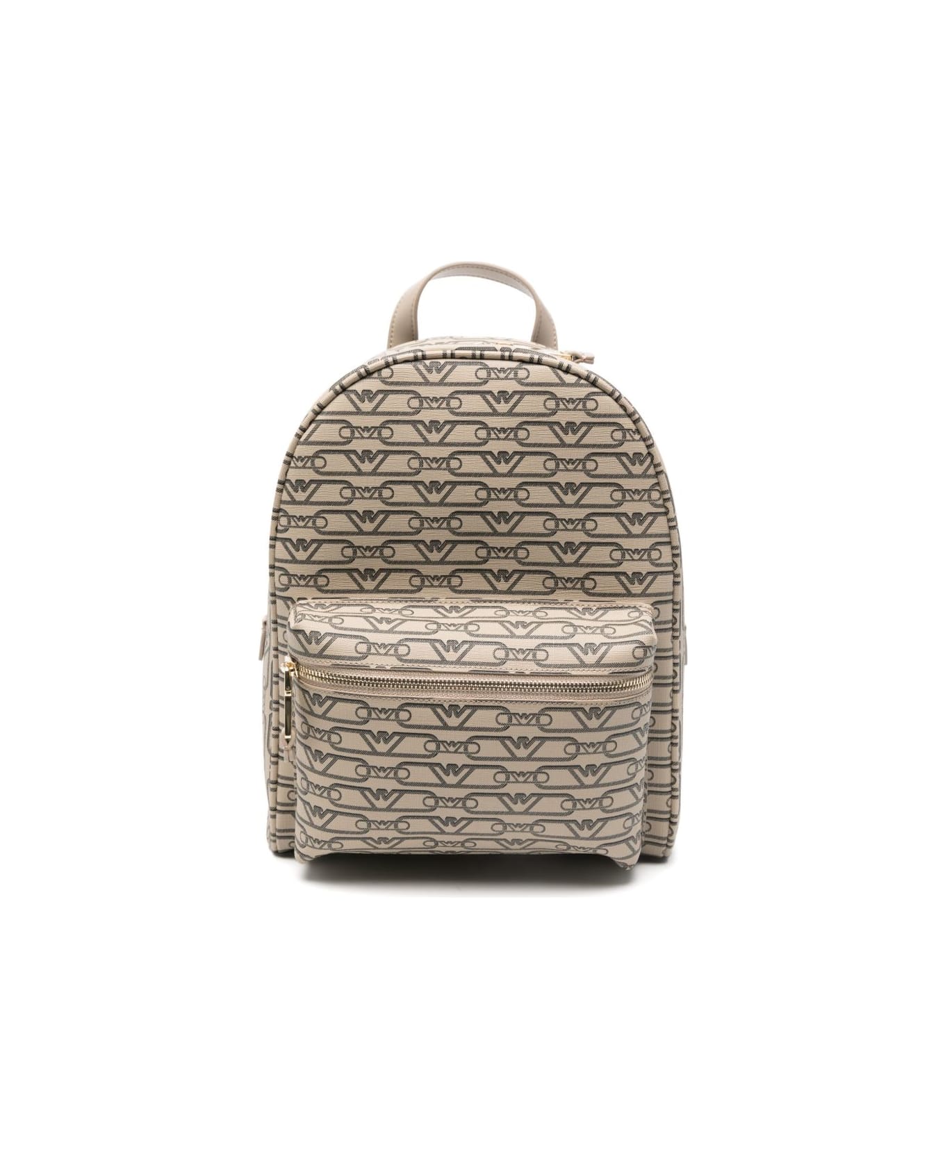 Emporio Armani Allover Logo Backpack - Beige