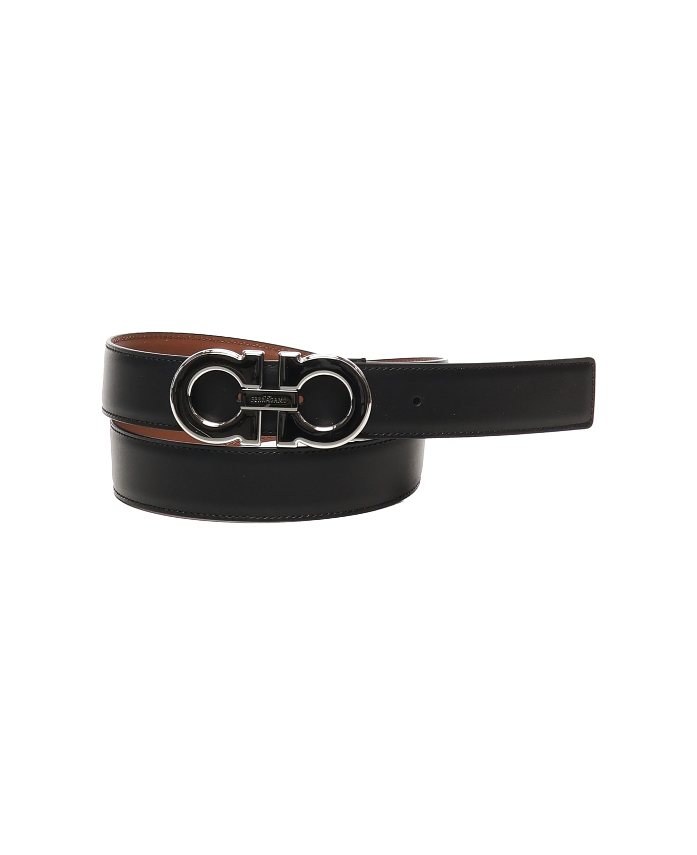 Ferragamo Reversible Gancini Belt - Black
