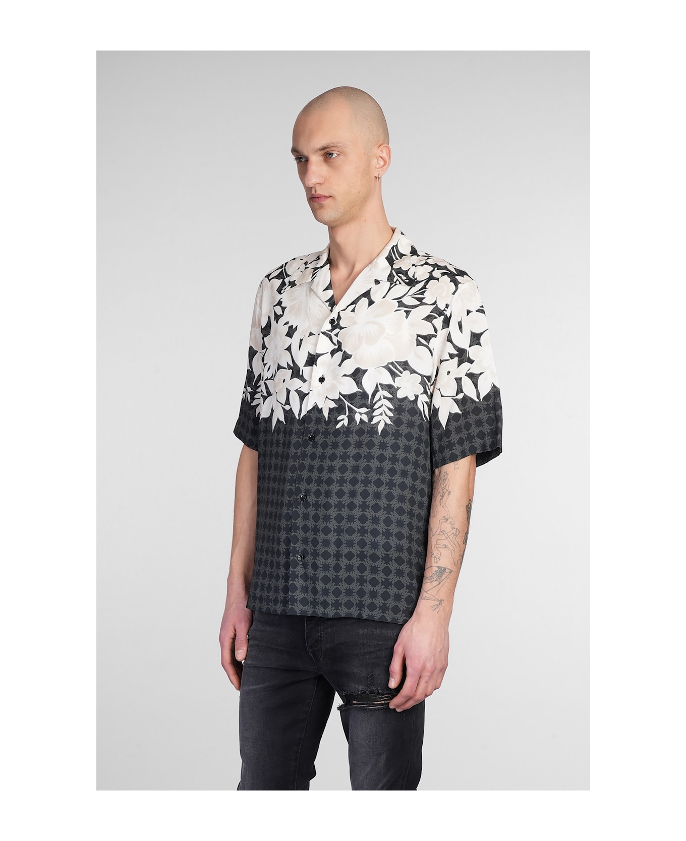 Shirt In Black Viscose - Thumbnail 5