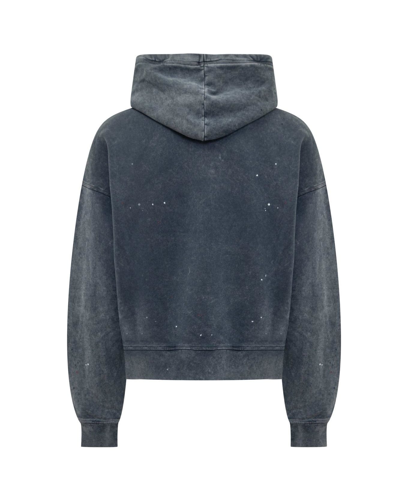Dsquared2 Distressed Drawstring Hoodie - BLUE
