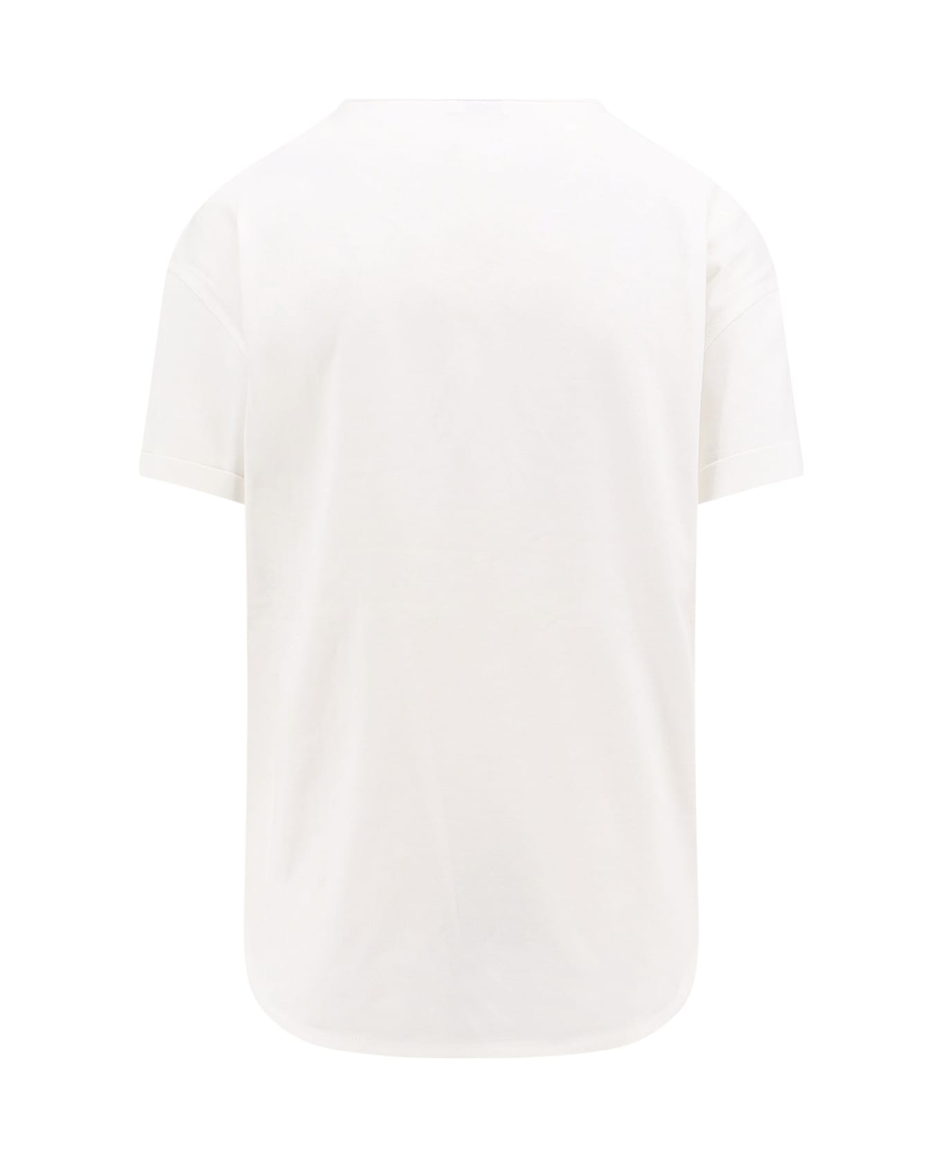 Brunello Cucinelli Cotton T-shirt With Iconic Jewel Application - White Tシャツ
