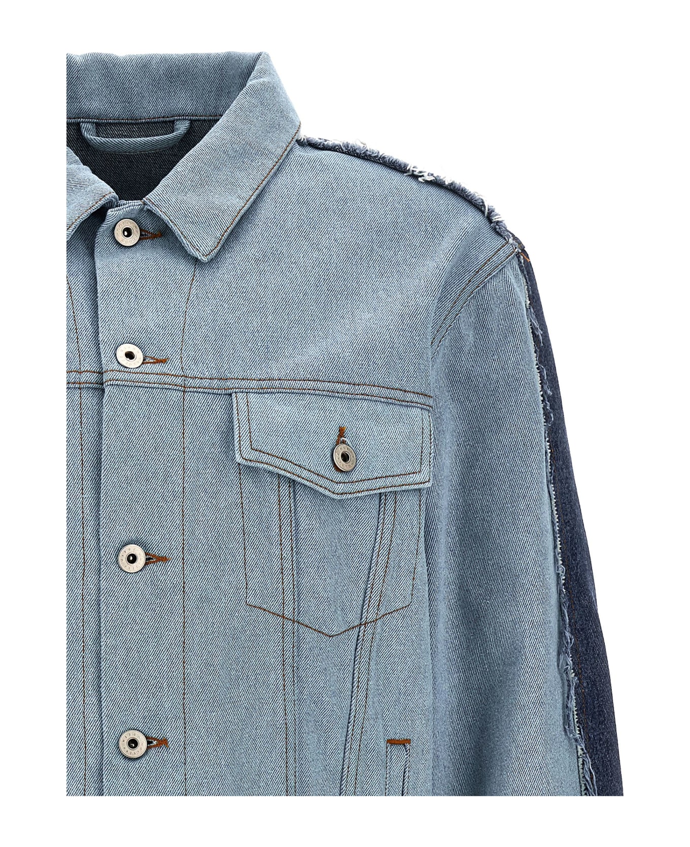 HERON PRESTON Patchwork Denim Jacket - Light Blue ジャケット