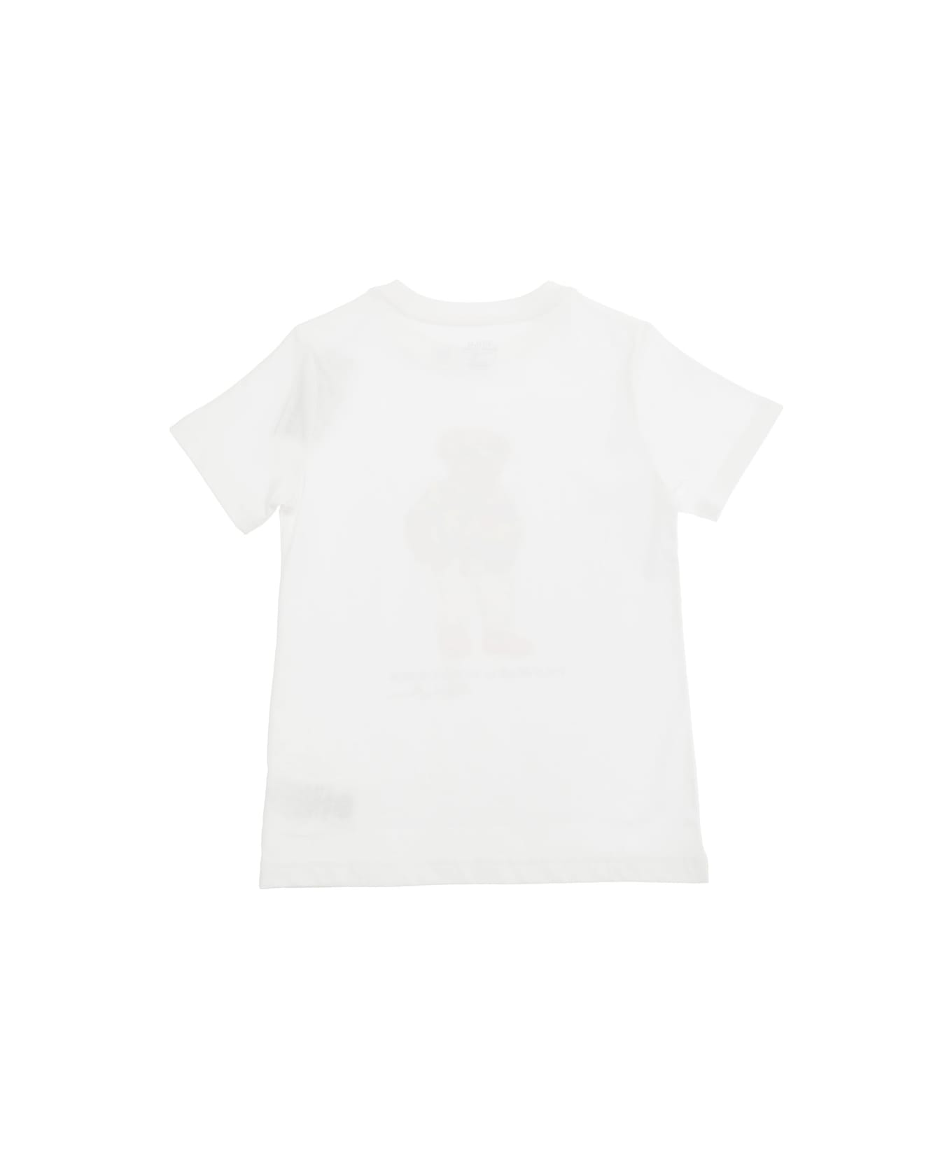 Polo Ralph Lauren White T-shirt With Polo Bear Print In Jersey Boy - White