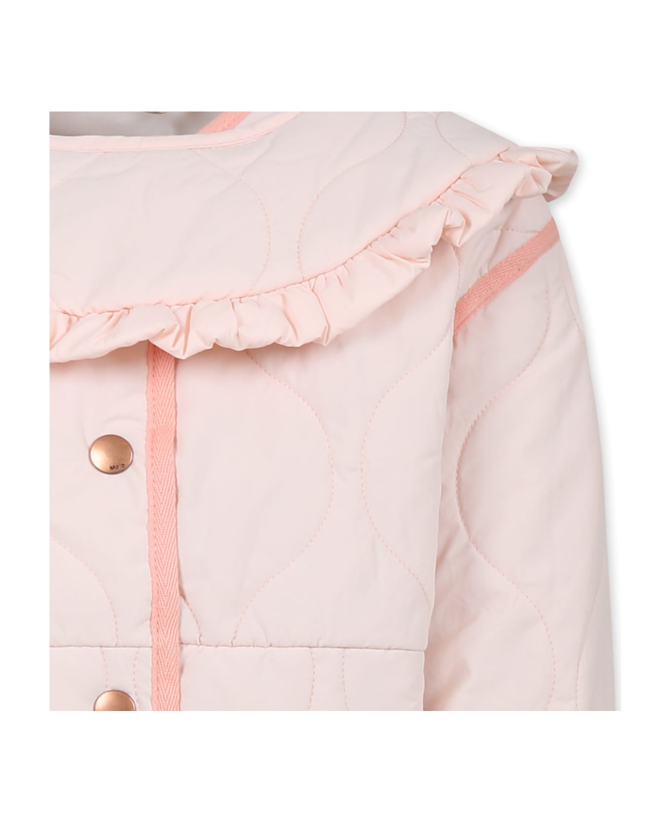 Molo Pink Down Jacket For Girl - Pink