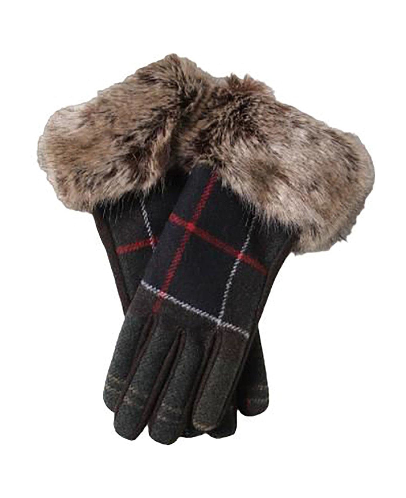 Barbour Ridley Tartan Gloves - Grey