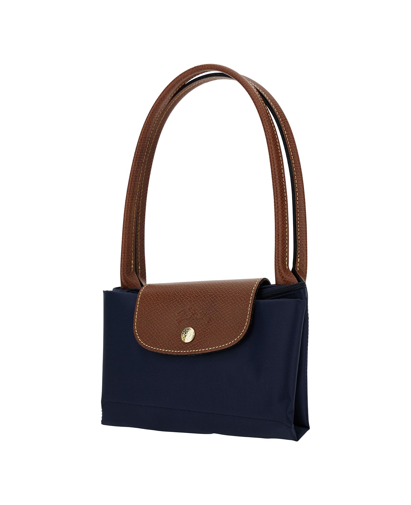 Longchamp 
m Le Pliage Original
 Blue Shoulder Bag With Embossed Logo In Canvas Woman - Blu