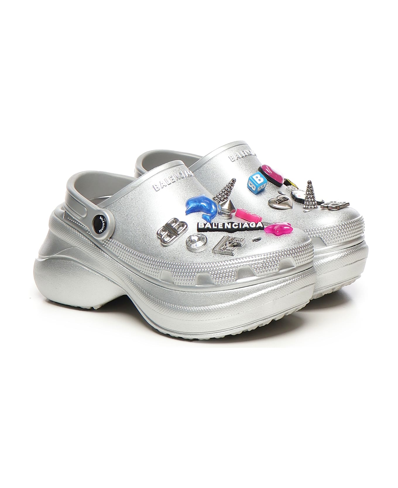 Balenciaga Crocs Jibbitz Clogs - Silver