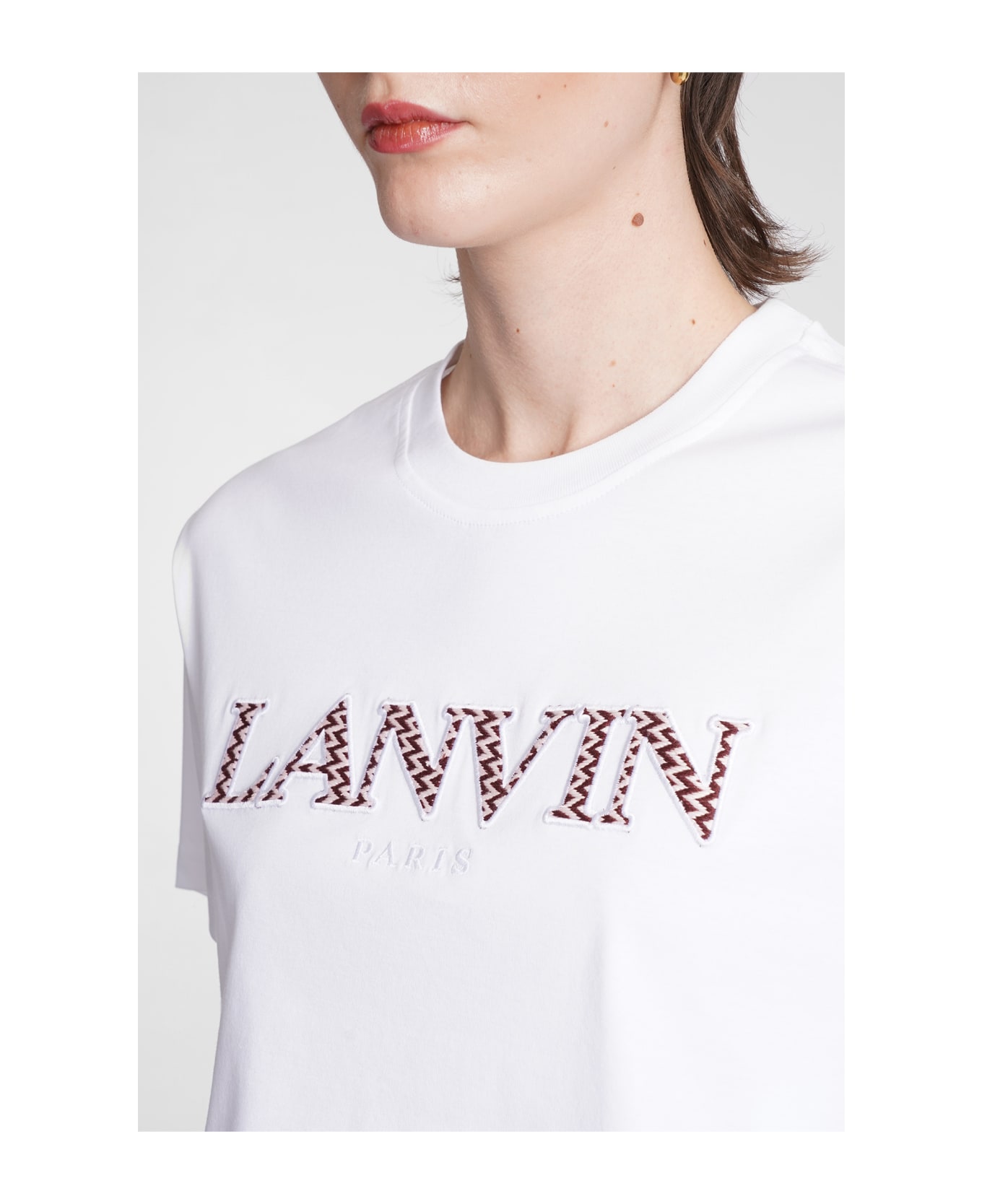 Lanvin 'curb' Cropped T-shirt - White Tシャツ