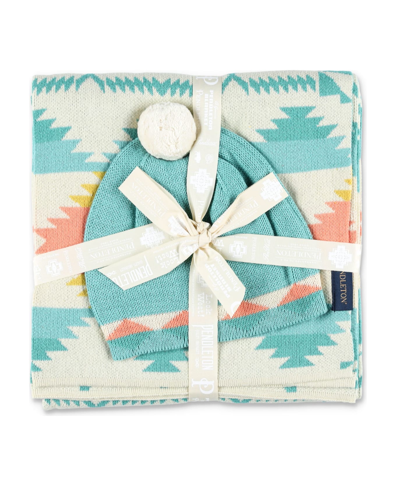 Pendleton Knit Baby Blanket With Beanie - FALCON COVE
