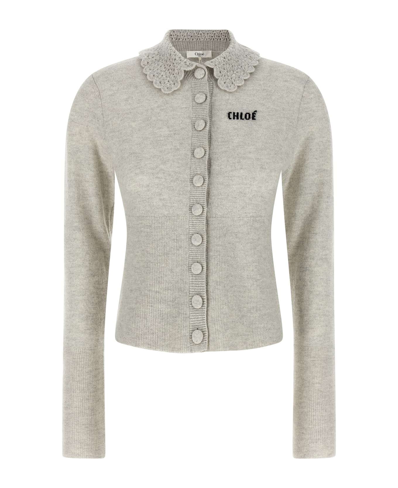 Chloé Collar Cardigan - Gray