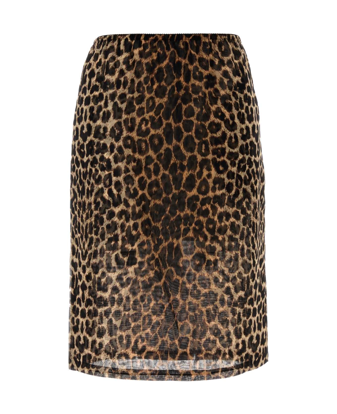 Saint Laurent Printed Silk Skirt - LEOPARD