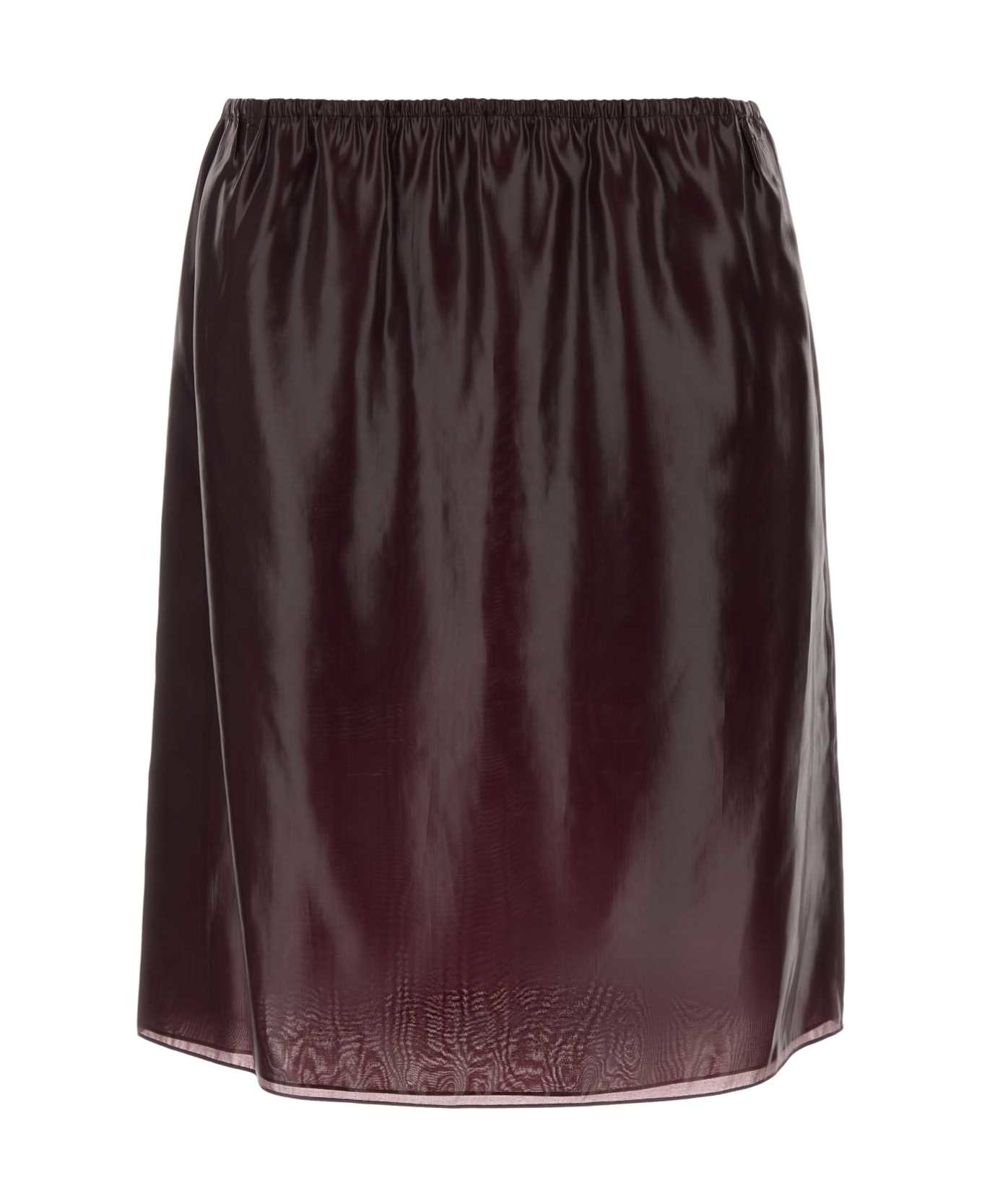 Ferragamo Burgundy Nylon Blend Skirt - OXBLOOD