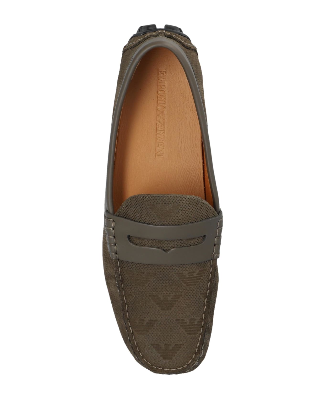 Emporio Armani Leather Loafers - Marrone
