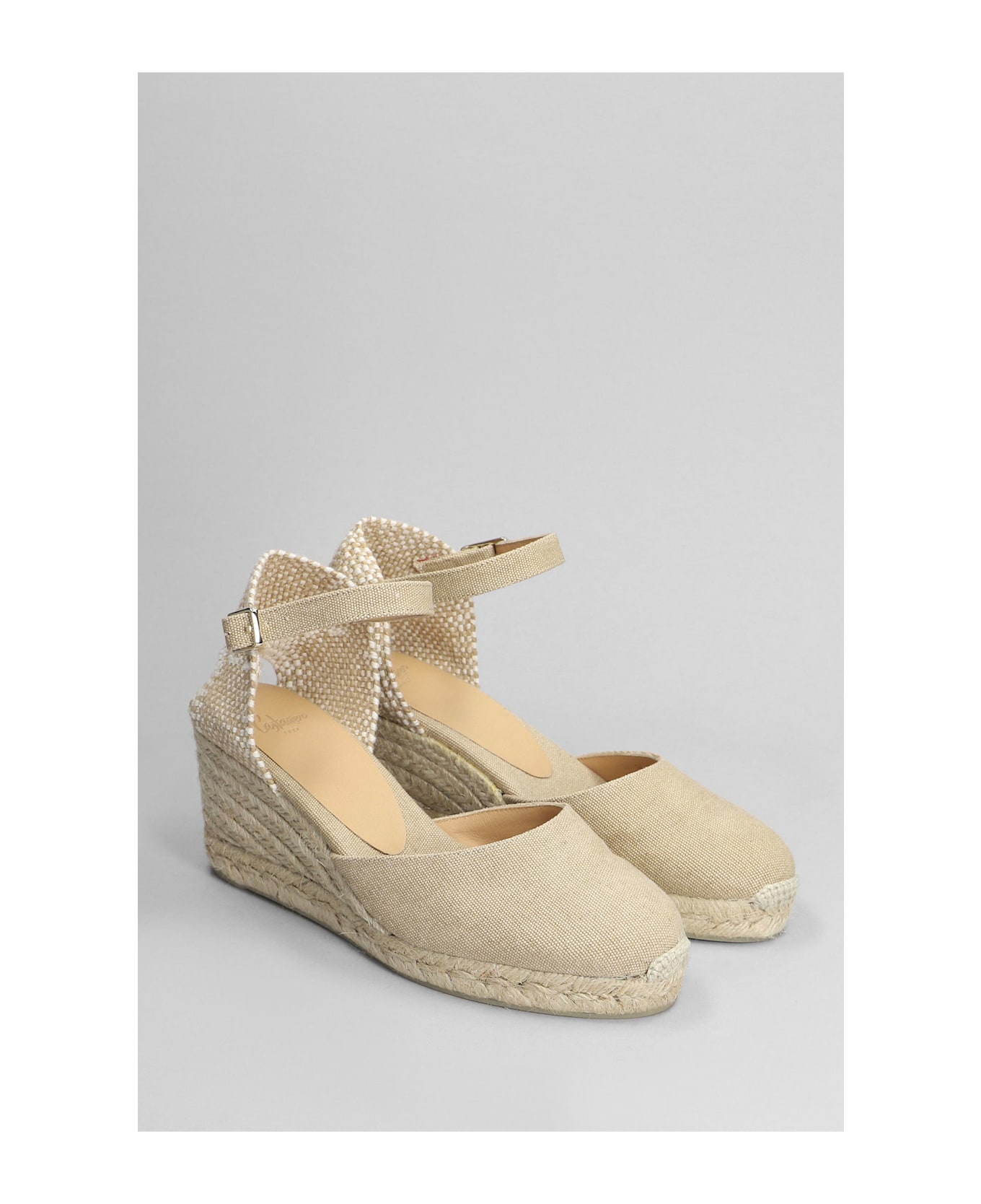 Castañer Carol 6-002 Wedges In Beige Canvas - beige