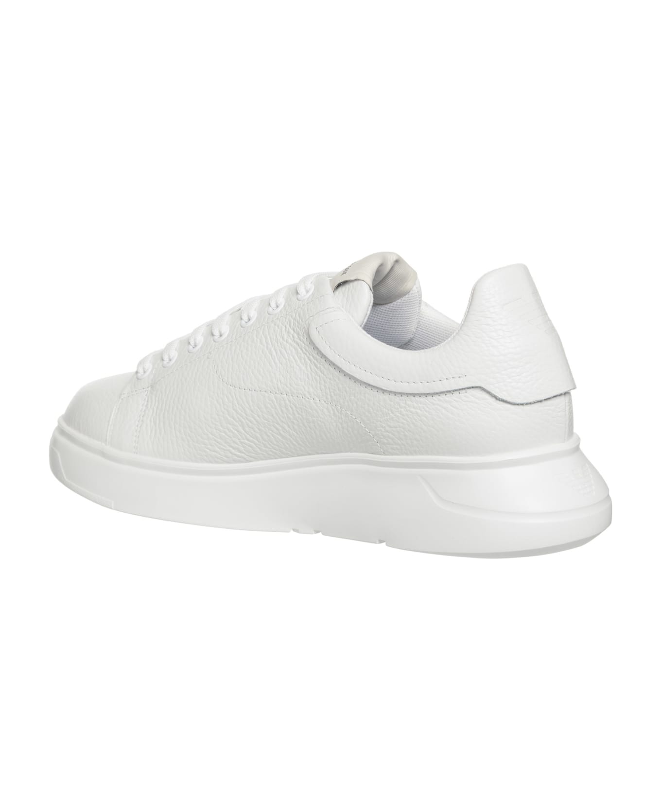 Emporio Armani Leather Sneakers - White スニーカー