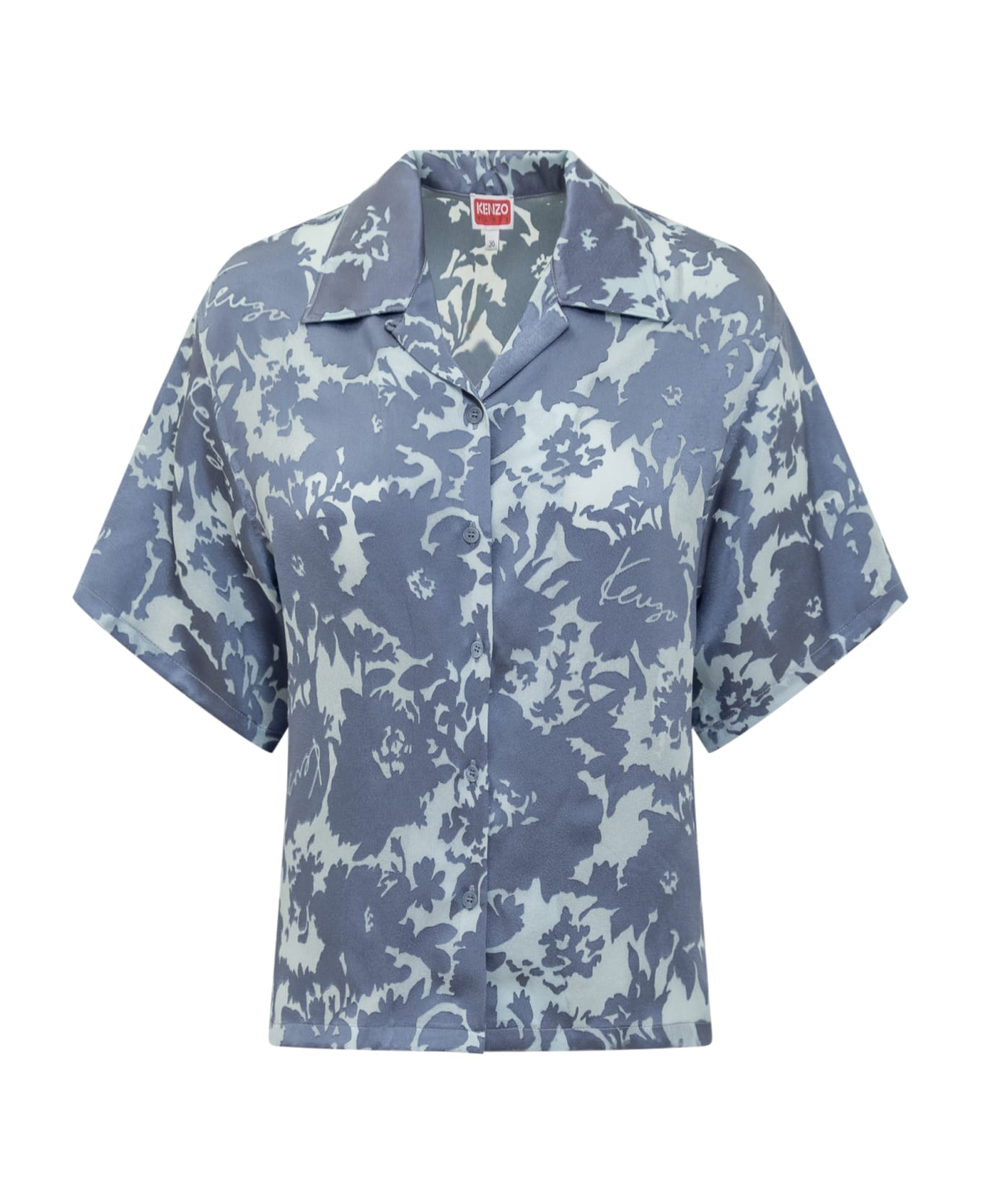 Kenzo Shirt With Flower Camo Pattern - BLUE