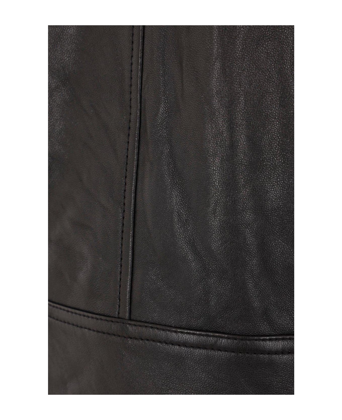 Alexander McQueen Zip-up Leather Jacket - BLACK