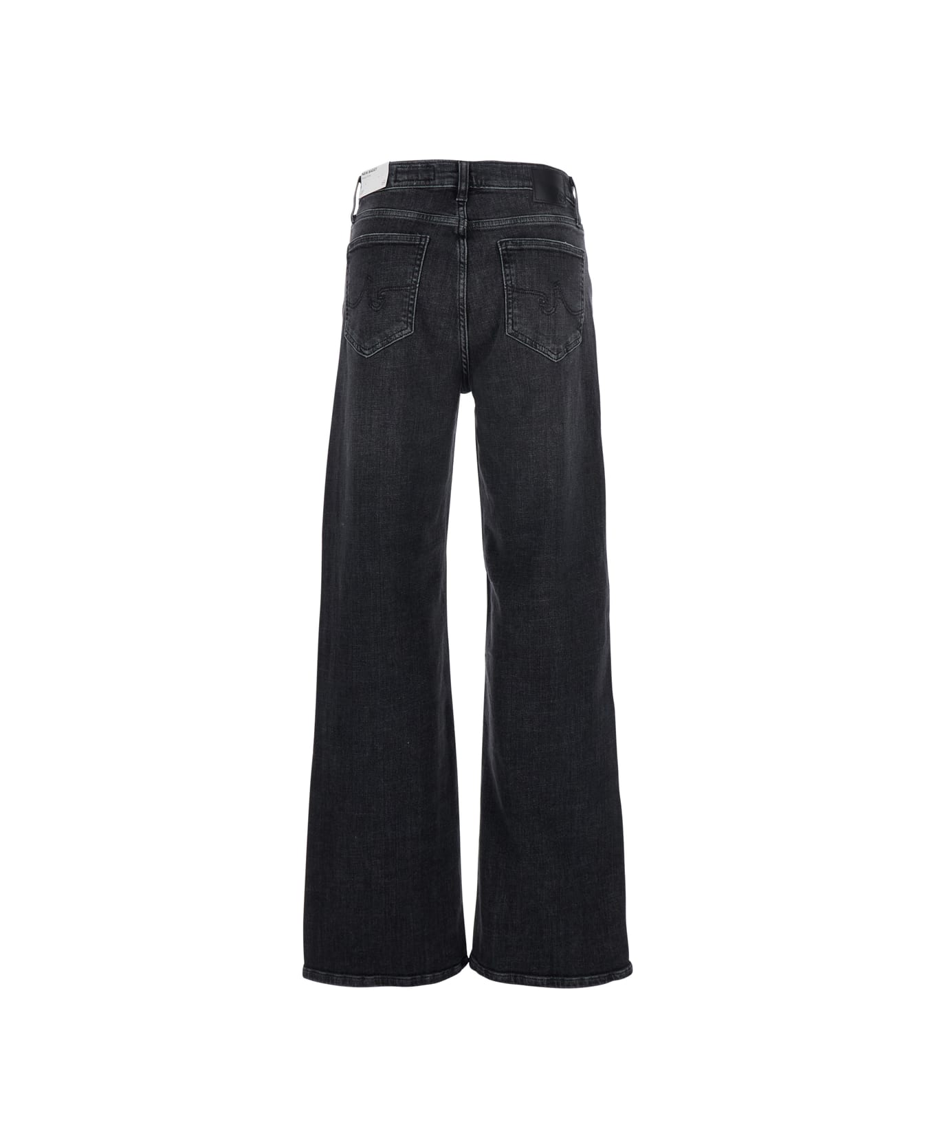 AG Jeans Grey Jeans With Belt Loops And Logo Patch On The Rear In Denim Woman - Grey