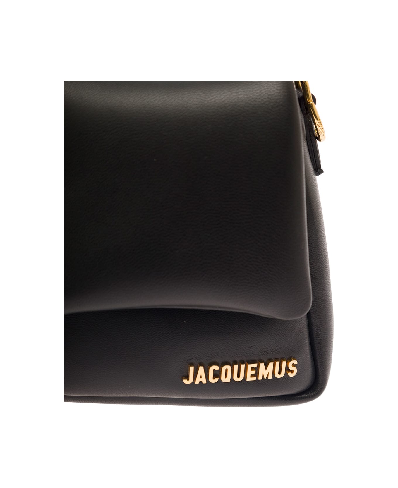 Jacquemus 'le Bambimou' Black Shoulder Bag With Magnetic Fastening And Logo Detail In Leather Woman - BLACK