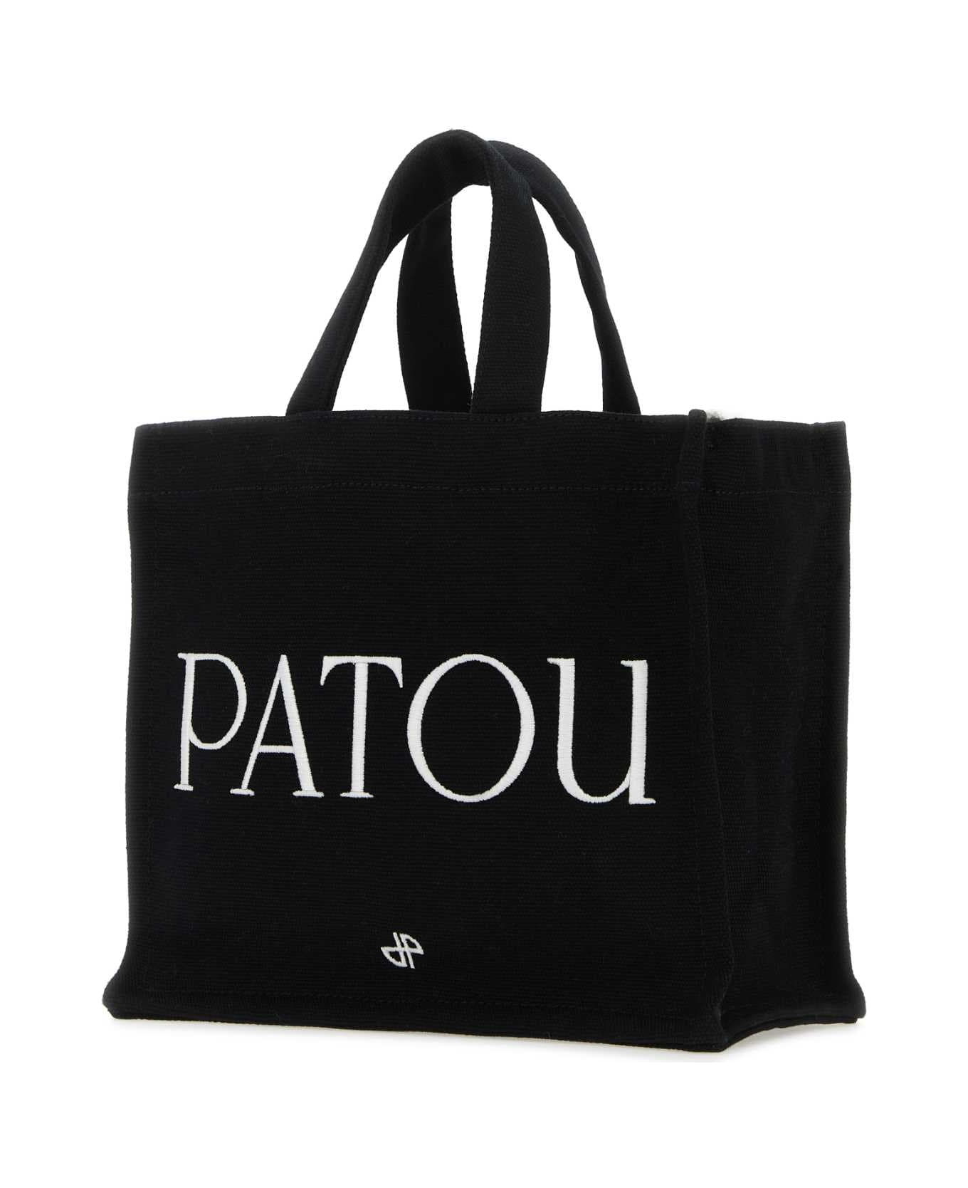 Patou Black Canvas Small Tote Patou Shopping Bag - BLACK