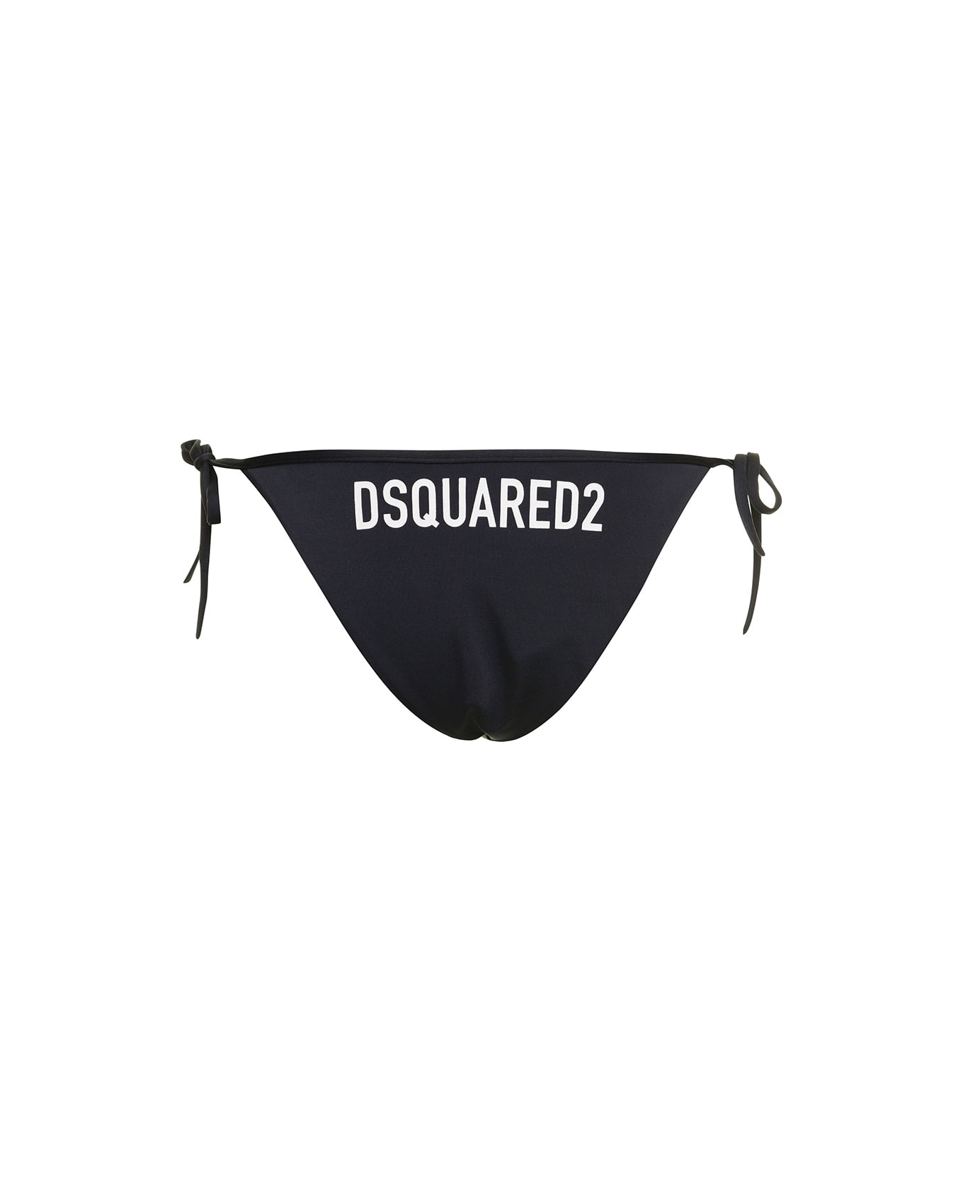 Dsquared2 Black Swim Bikini Bottom With Lettering In Nylon Stretch Woman Dsquared2 - Black