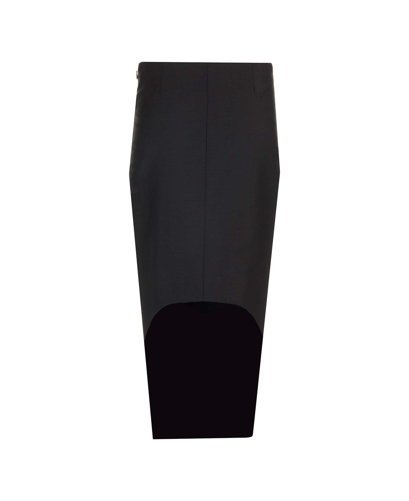 Givenchy Wool And Mohair Asymmetric Skirt - Black